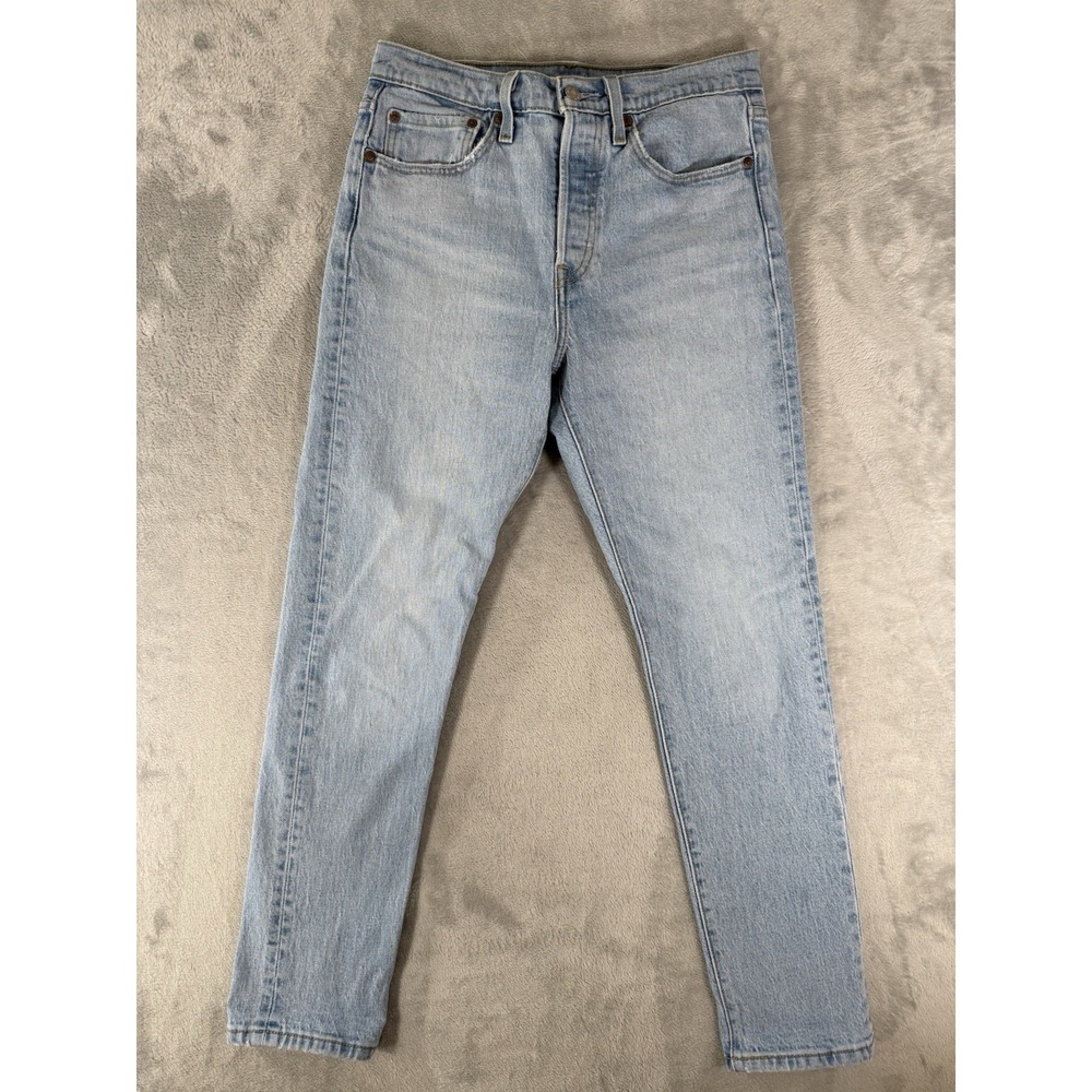 Levi's 501 S Jeans Women 27x28 Blue Denim Light Wash Button Fly